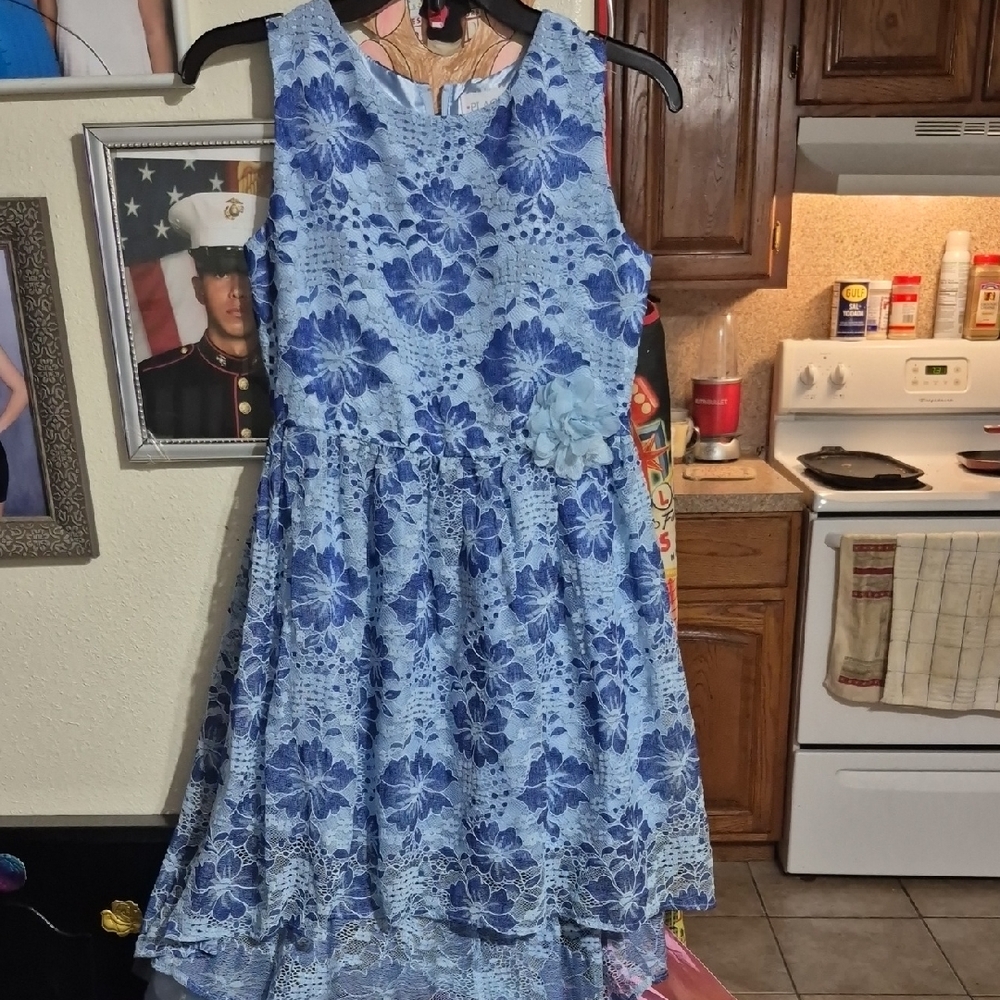 Place Light Blue Lace Dress